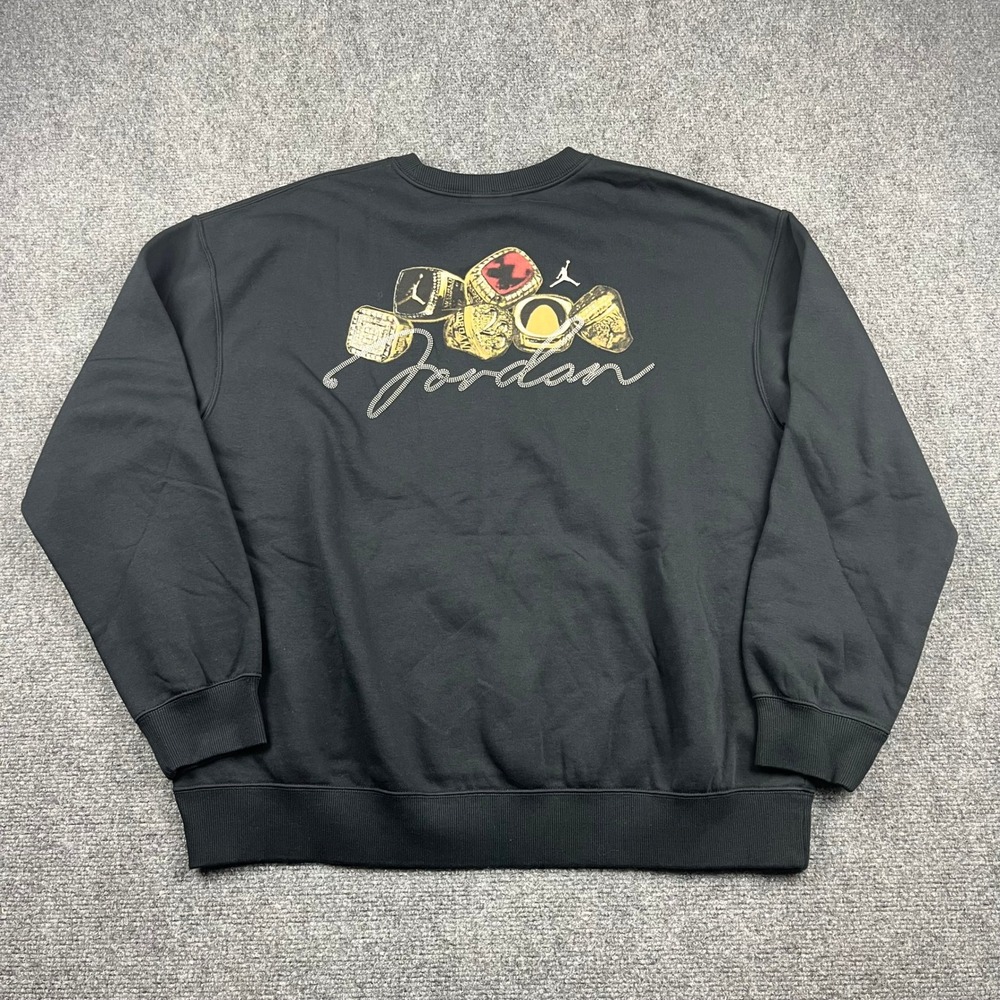 Jordan Womens Championship Rings Sweatshirt Black HJ0205-010 L